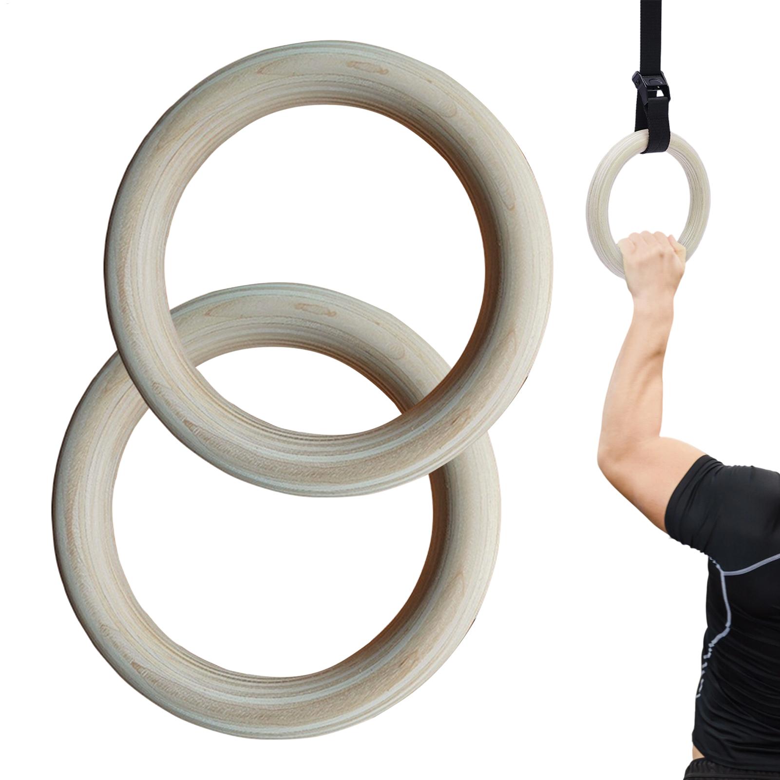 Gymnastic Ring Wood - 2 adet/çift ahşap taşınabilir jimnastik halkaları